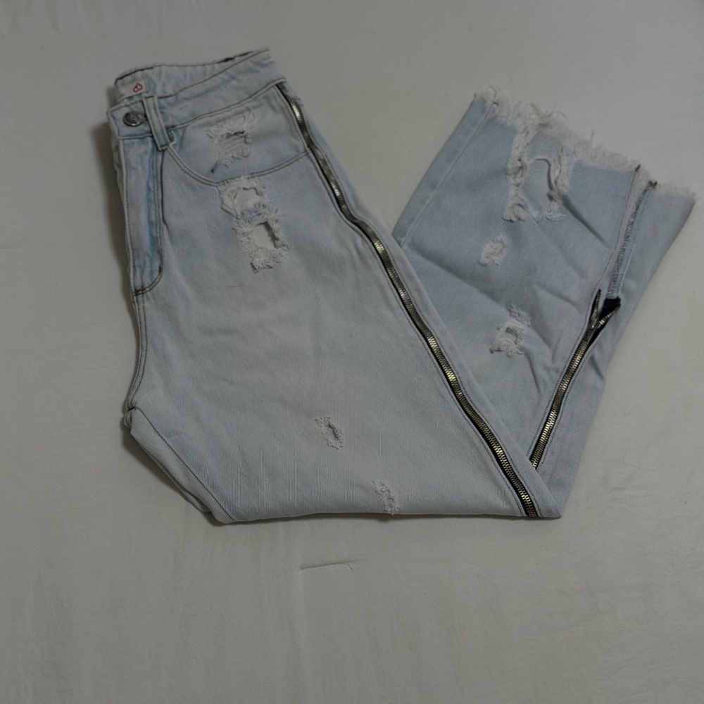 Light Blue Distressed Women Jeans